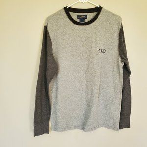 Polo by Ralph Lauren waffle knit shirt gray L